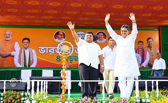 Tripura CM Dr. Manik Saha’s rally sees massive response under Barjala Mandal.